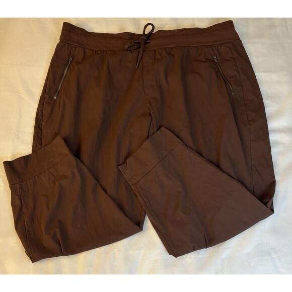 ATHLETA Trekkie Mid Rise Legacy Joggers Women 24 Cognac Brown Hiking Athleisure - Picture 2 of 15